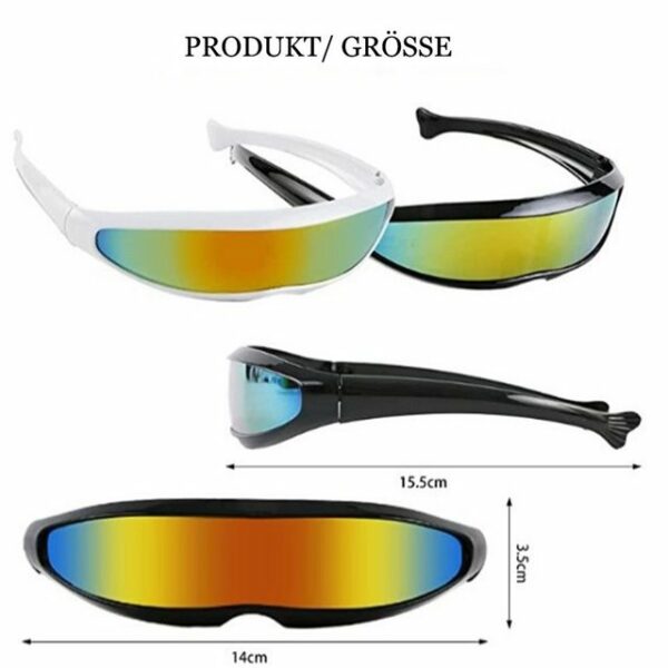 GelldG Sonnenbrille Sonnenbrille, 2 Stück Futuristische Brille, Fun Glasses Rollenspiel