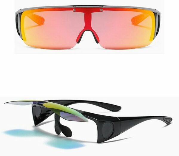 Housruse Sonnenbrille Flip-polarisierte Sonnenbrille, einteilige Pilotensonnenbrille (1-St)