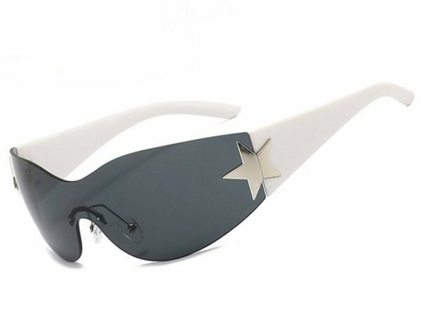 Housruse Sonnenbrille Randlose einteilige Pentagramm-Sonnenbrille, Pilotensonnenbrille (1-St)