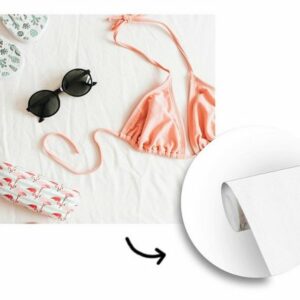 MuchoWow Fototapete Sommer - Bikini - Sonnenbrille, Matt, bedruckt, (7 St), Vinyl Tapete für Wohnzimmer oder Schlafzimmer, Wandtapete