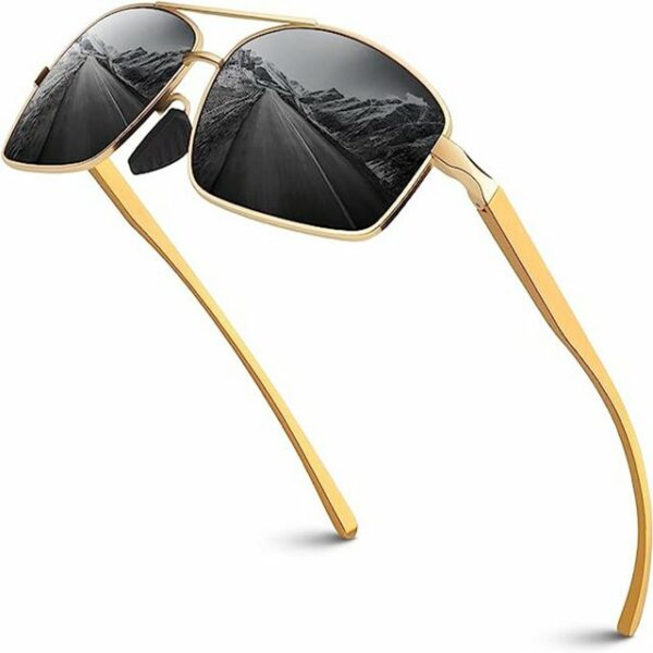 ELIAUK Sonnenbrille Sonnenbrille Herren Polarisiert,UV400 Schutz Ultraleichte Angelbrille (Sonnenbrille Fahren Fahrbrille Laufen Sportbrille Al-Mg Metallrahmen mit Federscharnier)