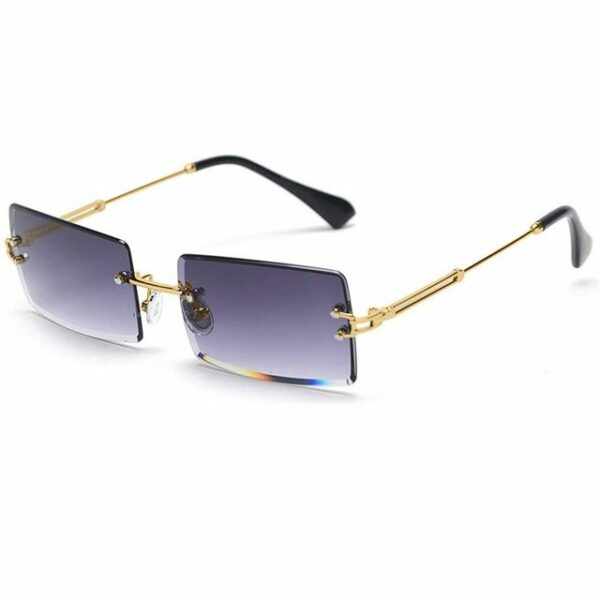 Favson Sonnenbrille Mode Rahmenlose Sonnenbrille für Frauen Männer, Retro Rechteck Linse