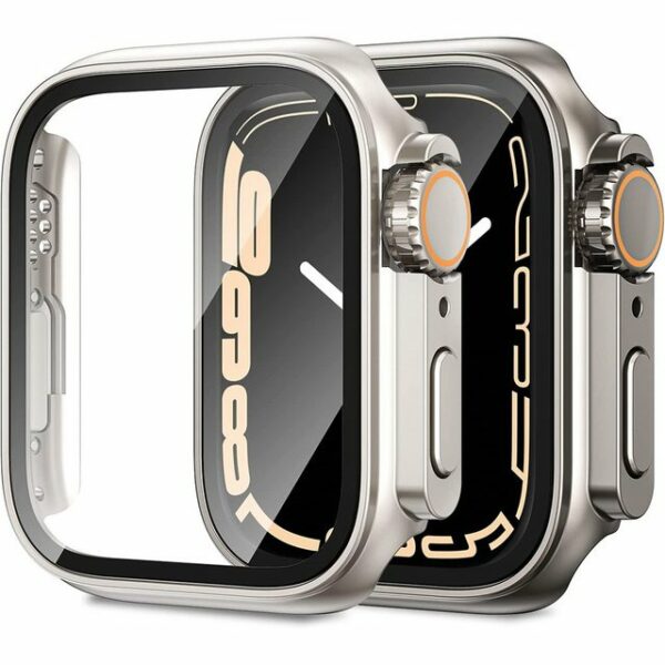 NUODWELL Smartwatch-Hülle 2 Stück Hülle für Apple Watch Series 8/7/SE/6/5/4 Glas Displayschutz