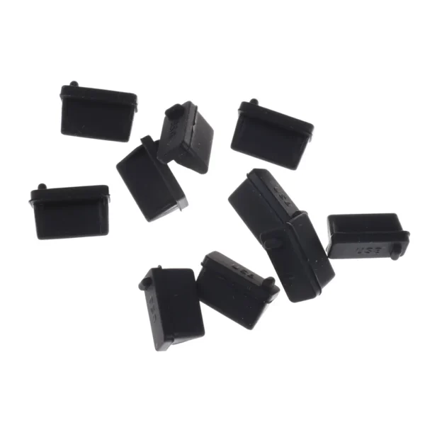 10 Pcs Durable Black Rubber A Type Female USB Anti Dust Protector Plugs Stopper Cover For Computers Digital Products