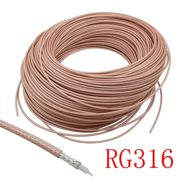 10Meter RG316 Cable RF Coaxial Cable Wire Diameter 2.5mm 50 Ohm Low Loss for Crimp Connector Antenna Extension Line