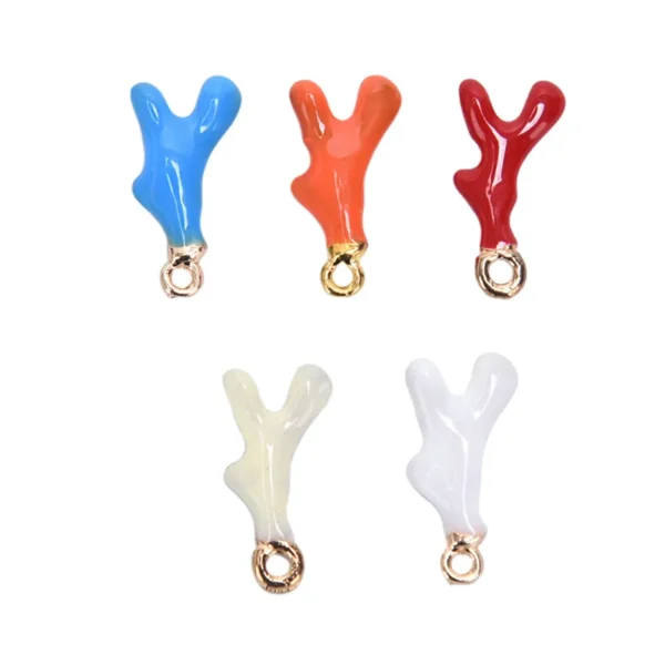 10Pcs/Set Full Resin Simulation Antler Horn Jewelry Charms Handmade Diy Findings Coral Necklace Bracelet Earring Pendant Make