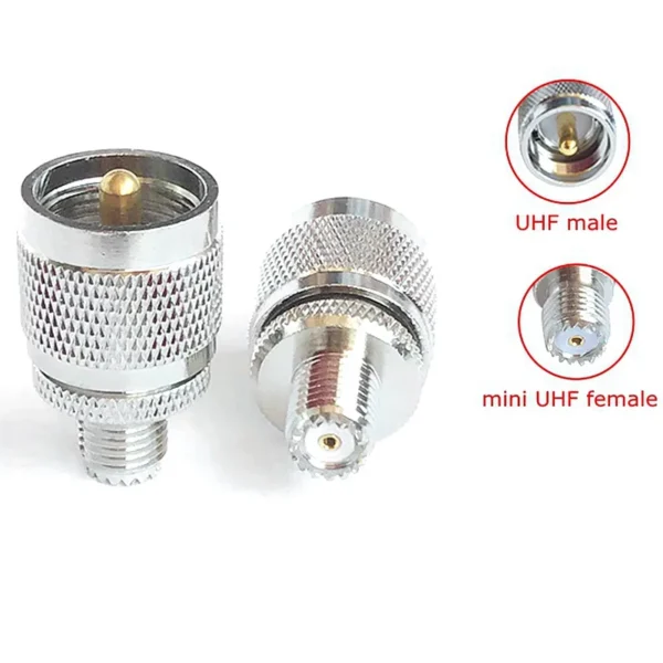 1Pcs Mini SO239 UHF Female Jack Connector SL16 MINI UHF SO239 Female To PL259 UHF Male Plug RF Coaxial Converter Brass Copper RF