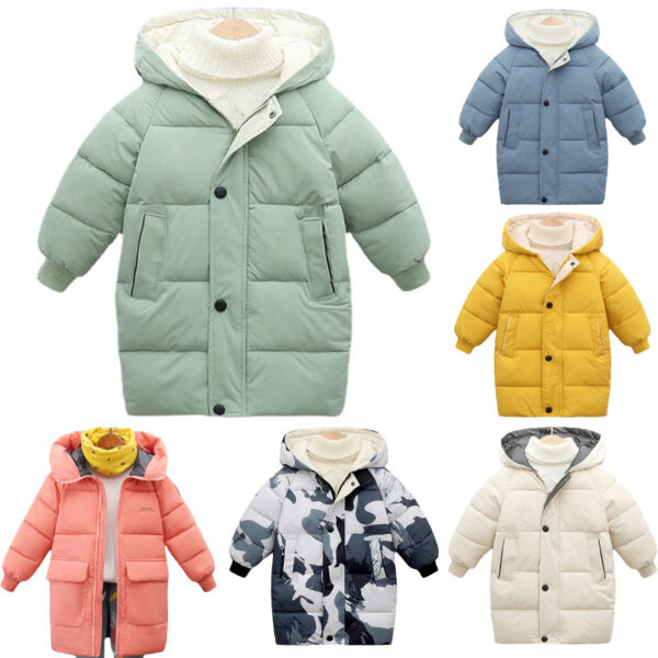 2-12Y Kinder Daunenmantel Winter Warme Lange Oberbekleidung Winterkleidung Teenager Jungen M?dchen Baumwolle Gef¨¹tterte Parka M?ntel Gro?e Kinder Verdickte Warme Baumwolljacken