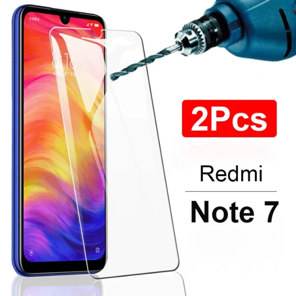 2Pcs for Xiaomi Redmi note 7 Tempered Glass on Redmi note 7 Glas Protective Glass Screen protector xiomi red mi note7pro Film