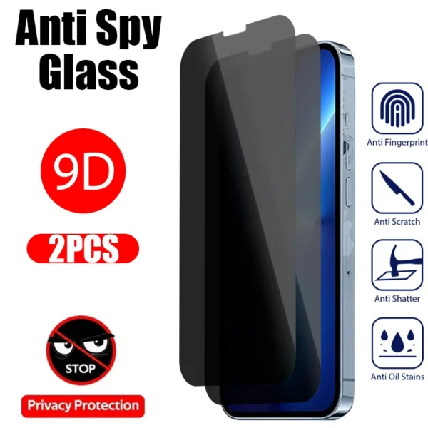 2pcs Privacy Glass For iPhone 11 Pro Max 11 Pro Film Anti Spy Screen Protectors on the for iPhone 11 Pro Protective Glass