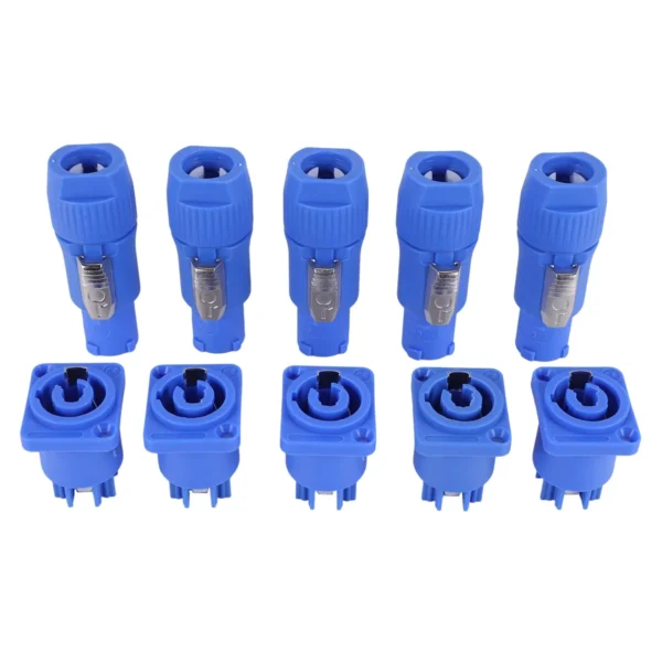 3 PIN AC Powercon Connector Male Plug NAC3FCB AC Power Plug 20A/250V for Stage Light LED Screen Blue