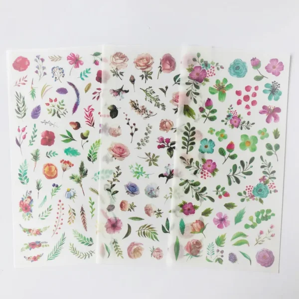 3 Sheets /Pack Blooming Flowers Diary Decorative Stickers DIY Album Party Decor
