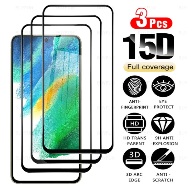3PCS Full Cover Protective Glass For Samsung Galaxy S21 FE 5G Screen Protector For Samsung S21 S20 FE 4G 5G Safety Tempered Film
