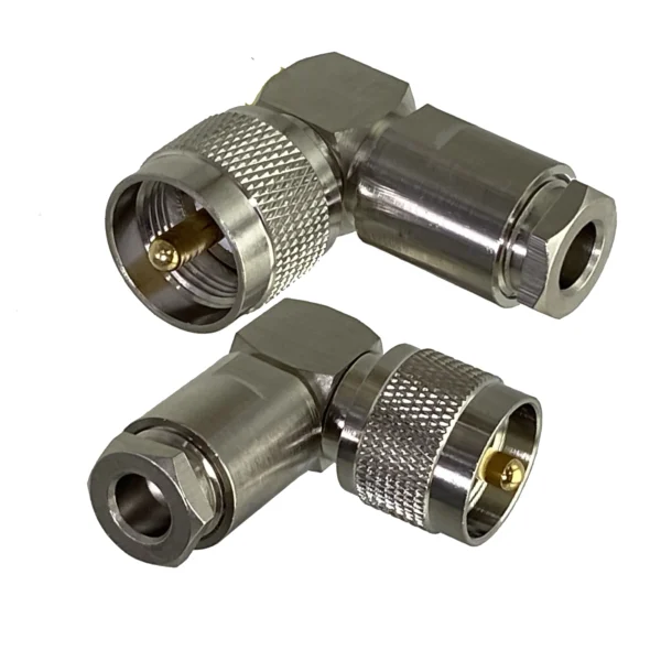 5pcs UHF PL259 Male Plug Connector Clamp RG5 RG6 5D-FB LMR300 Cable RF Coaxial Brass Right Angle Wire Terminals New