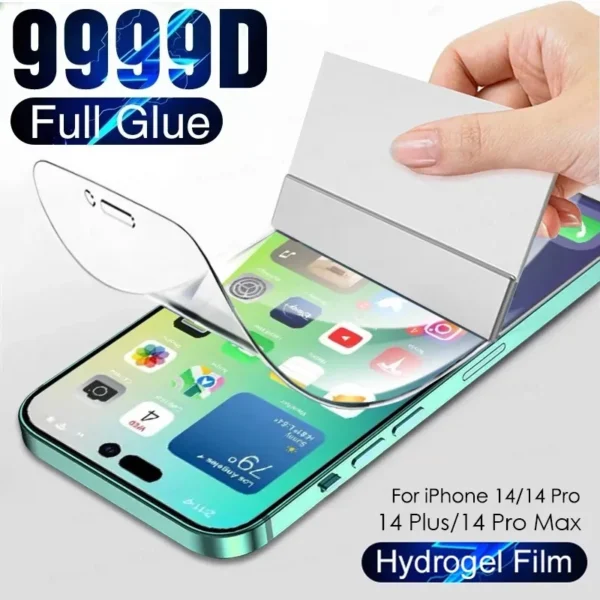 9999D Full Cover Hydrogel Film for iPhone 14 13 12 11 ProMax 14 Plus 13 Mini X XR XS Max7 8 6 6s Plus SE 20 22 Screen Protector