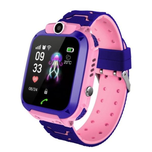 AUKUU Kinder-SOS-Telefonuhr mit SIM-Karte, IP67 Wasserdicht Smartwatch, Smartwatch Geschenk für Mädchen und Jungen, Rosa