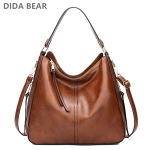 DIDABEAR Hobo Bag Leder Frauen H?nde Weibliche Freizeit Schulter Taschen Mode Geldb?rsen Vintage Bolsas Gro?e Kapazit?t Tote