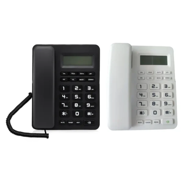Desktop Corded Landline Phone VTC-500 LCD Display Fixed Telephone Big Button for Elderly Seniors Phone for Home Elderly