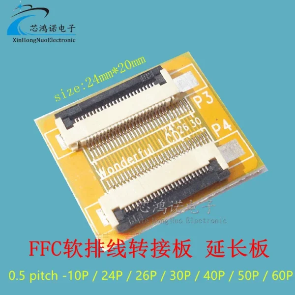FFC / FPC cable adapter board 0.5 pitch -10P / 24P / 26P / 30P / 40P / 50P / 60P/45P