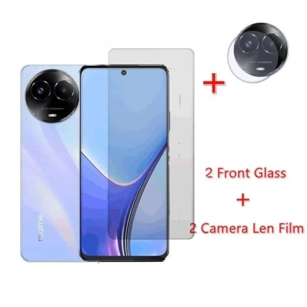 For Realme 11x Tempered Glass Realme 11x Phone Screen Protector Phone Camera Len Film Clear Full Glue Glass for Realme 11x