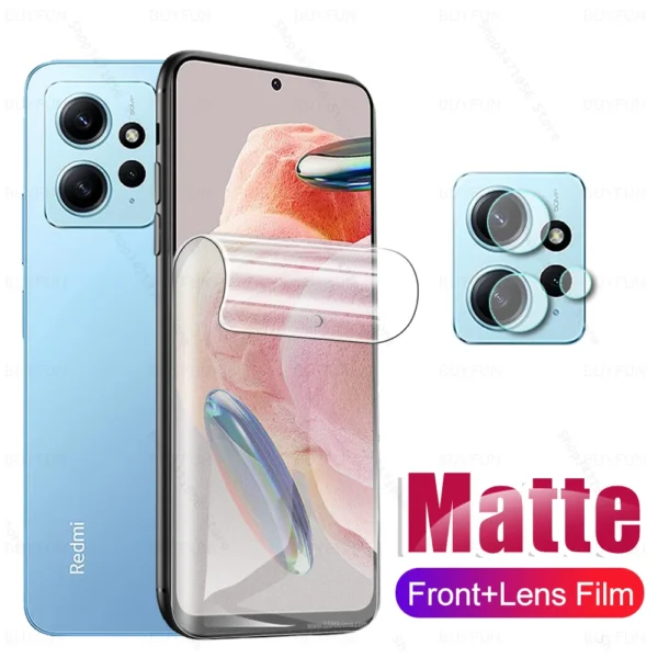 Matte Hydrogel Film Lens Glass For Xiaomi Redmi Note 12 4G Frosted Soft Screen Protector Redmy Radmi Redme Note12 5G RedmiNote12