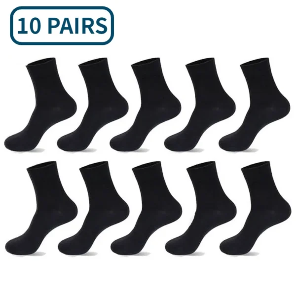 Men's Cotton Socks 10 Pairs / Lot Black White Gray Business Casual Sock Crew Soft Calcetines Breathable Spring Summer for Male