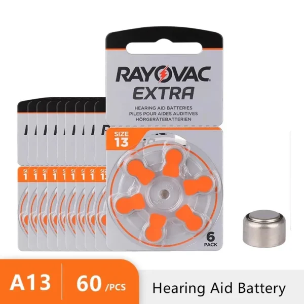 New Hearing Aids Batteries Mini Hearing Aid Battery RAYOVAC EXTRA A13 13A 13 P13 PR48 60PCS Zinc Air Battery Dropshipping