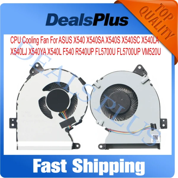 New Replacement CPU Cooling Fan For ASUS X540 X540SA X540S X540SC X540LA X540LJ X540YA X540L F540 R540UP FL5700U FL5700UP VM520U