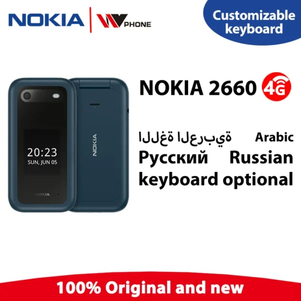 New and Original Nokia 2660 Flip Unisoc T107 2.8inch Display 0.3MP Camera Bluetooth FM Radio 1450mAh Feature Phone Dual SIM