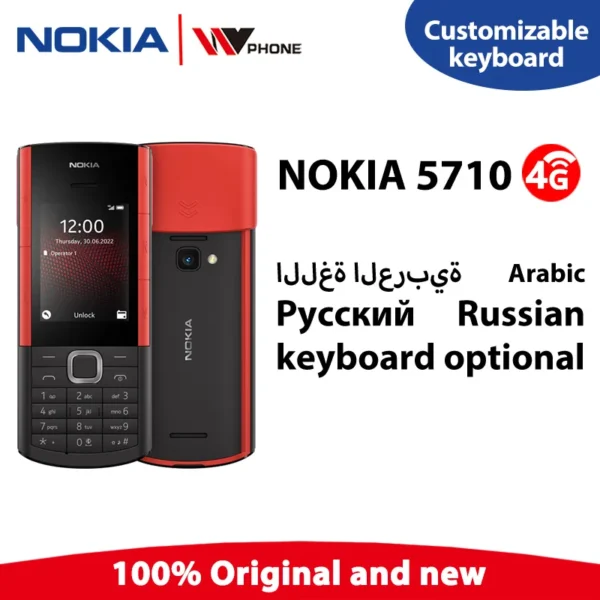 Original New Unlocked Nokia 5710 XpressAudio Built-In Wireless Earbuds 4G MP3 Player Music Buttons 2.4" Display 1450mAh Dual SIM