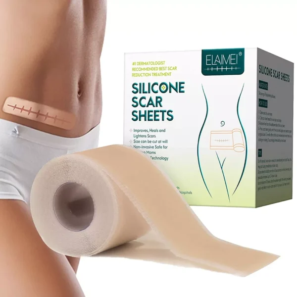 Silicone Scar Sheets Patch Painless Scar Repair Tape Roll Effective Scar Removal Strips for C-Section Keloid Surgery Burn Acne
