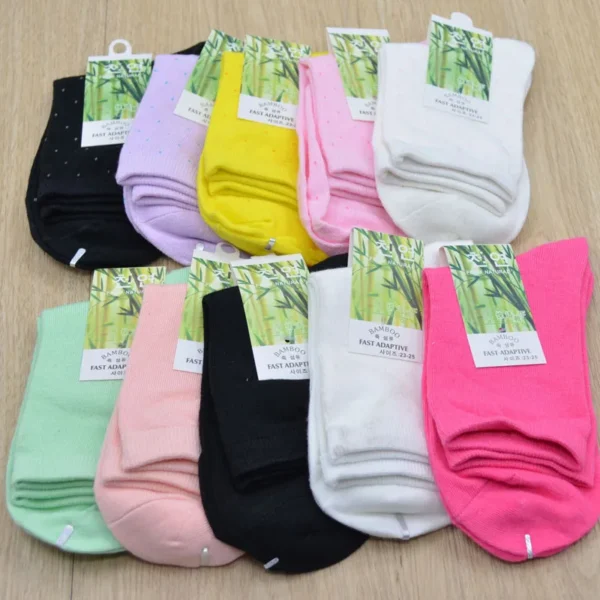 Solid Color Bamboo Fiber Socks Candy Color Soft Casual Business Dress Sock for Women Lady Girl Deodorant Skarpetki Free shipping