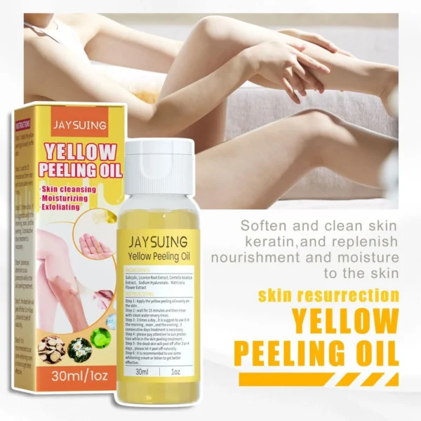 Strong Yellow Peeling Oil Exfoliation Gel Whitening Tone Lighten Care Bleach Skin Even Dark Knees Knuckles Elbow Hands T7R8