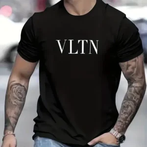 T-Shirt mit Buchstaben-Aufdruck, l?ssiges Street-Style-T-Shirt f¨¹r Herren mit leichtem Stretch-Rundhalsausschnitt f¨¹r den Sommer und Herbst