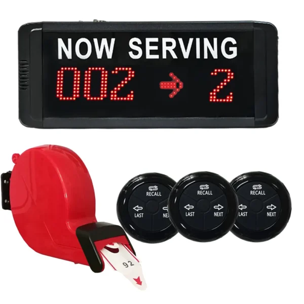 Take a Number System 3-digit Display Next Control Button Queue Wireless Calling System for Hospital Restaurant Waiting