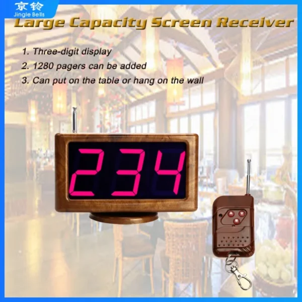 Wireless Kitchen Rail Systems LED Screen Digital Host Display Receiver For Restaurant Hookah Table Service