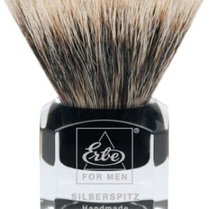 Erbe Shaving Shop Rasierpinsel Silberspitz, Plastikgriff eckig