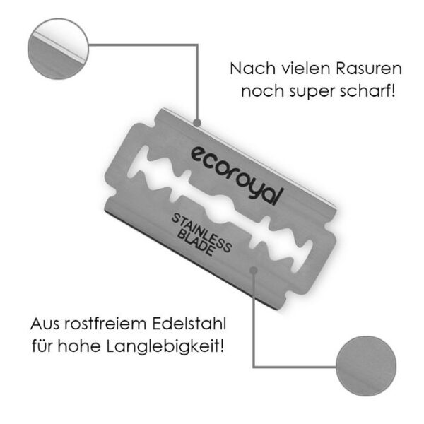 ecoroyal Rasierhobel Rasierhobel Set Damen & Herren + 100 Rasierklingen, Set, Rasier-Set, Rasierhobel + 100 Rasierklingen