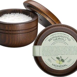 Mondial Luxury Shaving Cream Wooden Bowl 140 ml Bergamotto Neroli