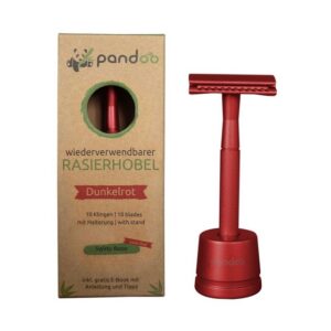 pandoo Rasierhobel Rasierhobel aus Metall inkl. 10 Klingen, Halter und E-Book