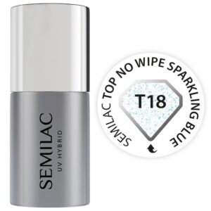 Semilac  Semilac Top Coat No Wipe Sparkling Blue UV-Nagellack 7.0 ml
