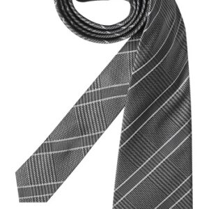GIVENCHY Herren Krawatte grau Seide College-Streifen,mit Karos