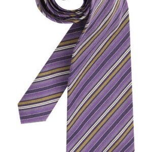 KENZO Herren Krawatte violett Seide College-Streifen