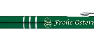 Livepac Office Kugelschreiber Kugelschreiber mit Gravur "Frohe Ostern" / aus Metall / Farbe: grün