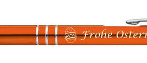 Livepac Office Kugelschreiber Kugelschreiber mit Gravur "Frohe Ostern" / aus Metall / Farbe: orange