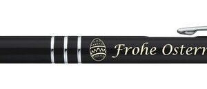 Livepac Office Kugelschreiber Kugelschreiber mit Gravur "Frohe Ostern" / aus Metall / Farbe: schwarz