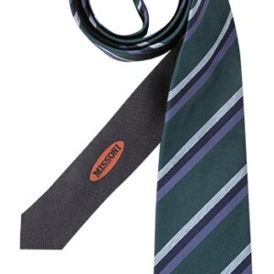 MISSONI Herren Krawatte grün Seide College-Streifen