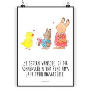 Mr. & Mrs. Panda Poster DIN A5 Ostern Geschenke - Weiß - Frühling, Geschenke zu Ostern, Desig, Ostern Geschenke (1 St), Lebendige Farben