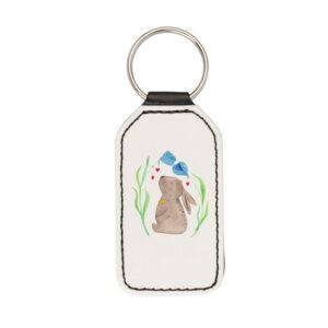 Mr. & Mrs. Panda Schlüsselanhänger Hase Blume - Weiß - Geschenk, Hoffnung, erstes Kind, Taufe, Ostern, S (1-tlg), Botschaft der Liebe