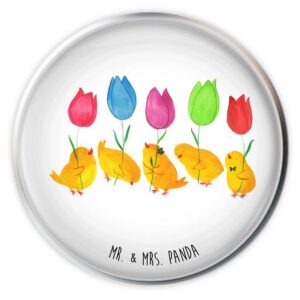 Mr. & Mrs. Panda Waschbeckenstöpsel Küken Parade - Weiß - Geschenk, Waschbecken, Stöpsel, Ostern, Blumen, Ø 4 cm (1 St), Liebevolle Motive